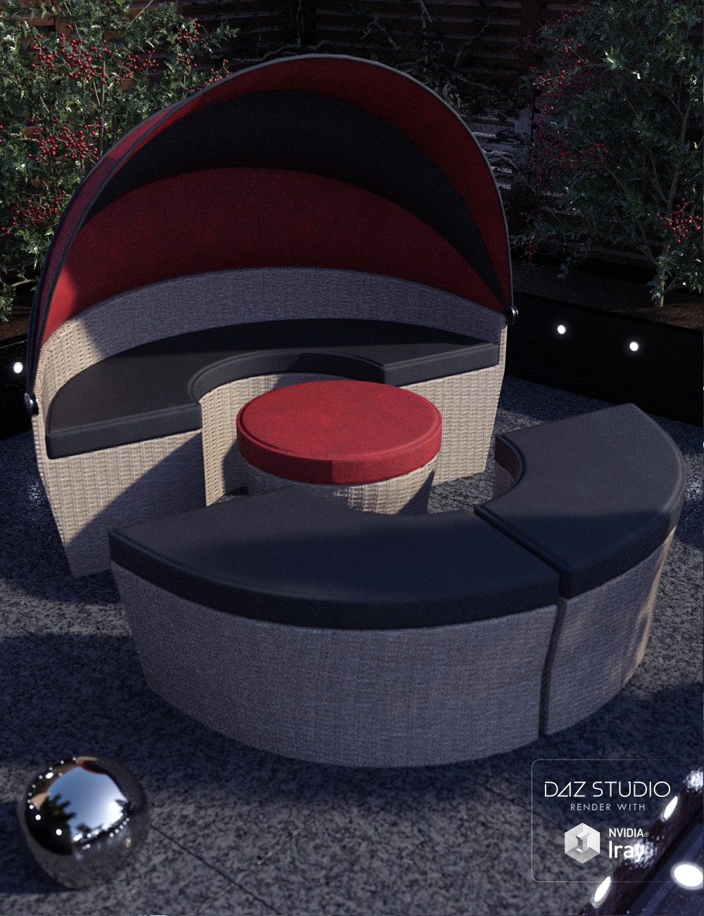 Contemporary Garden Furniture Set 01 by: David BrinnenForbiddenWhispers, 3D Models by Daz 3D