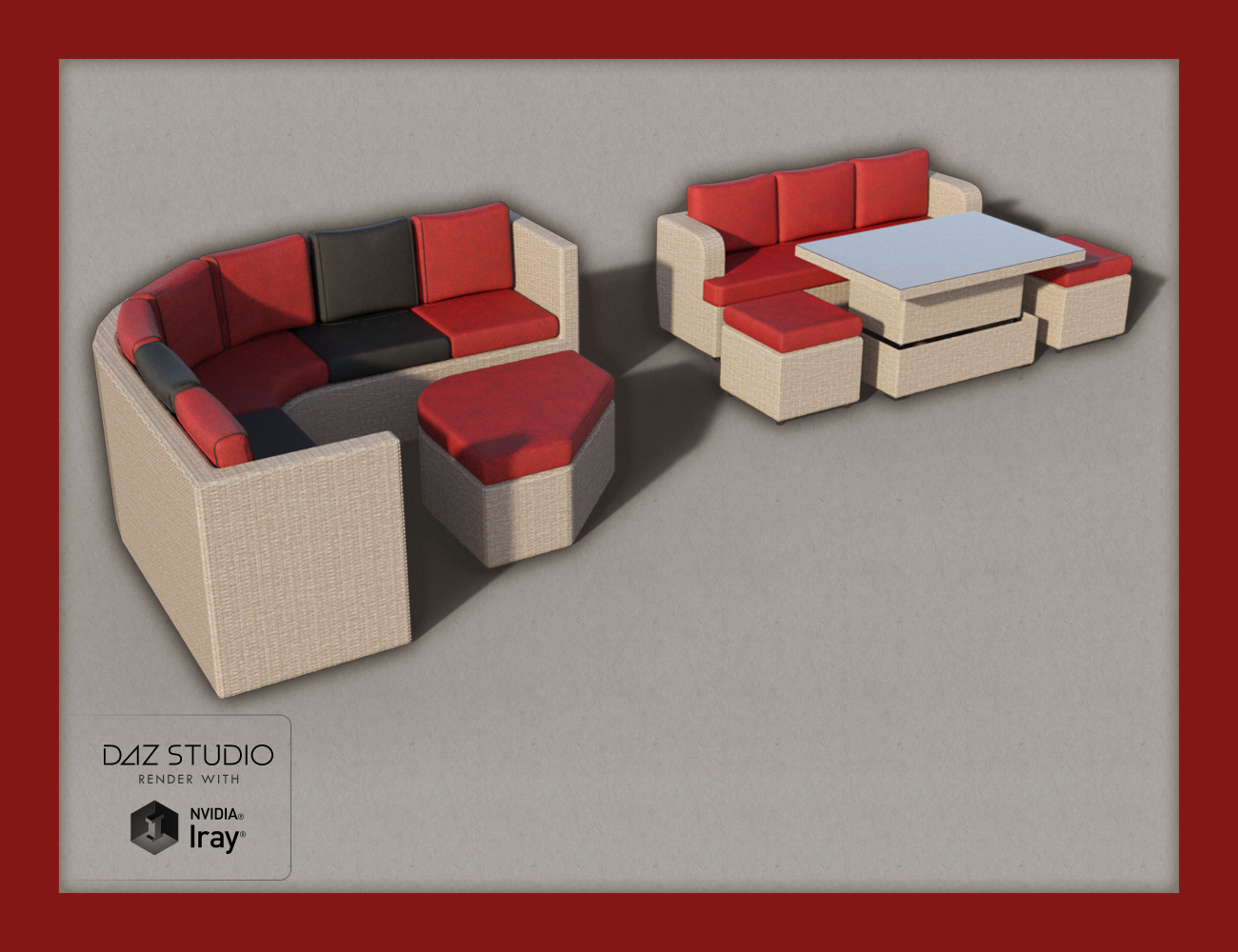 Contemporary Garden Furniture Set 01 by: David BrinnenForbiddenWhispers, 3D Models by Daz 3D