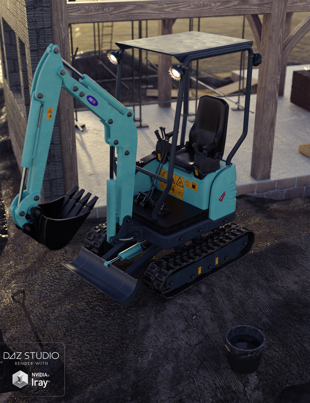 Mini Digger Mini Digger by: David BrinnenForbiddenWhispers, 3D Models by Daz 3D