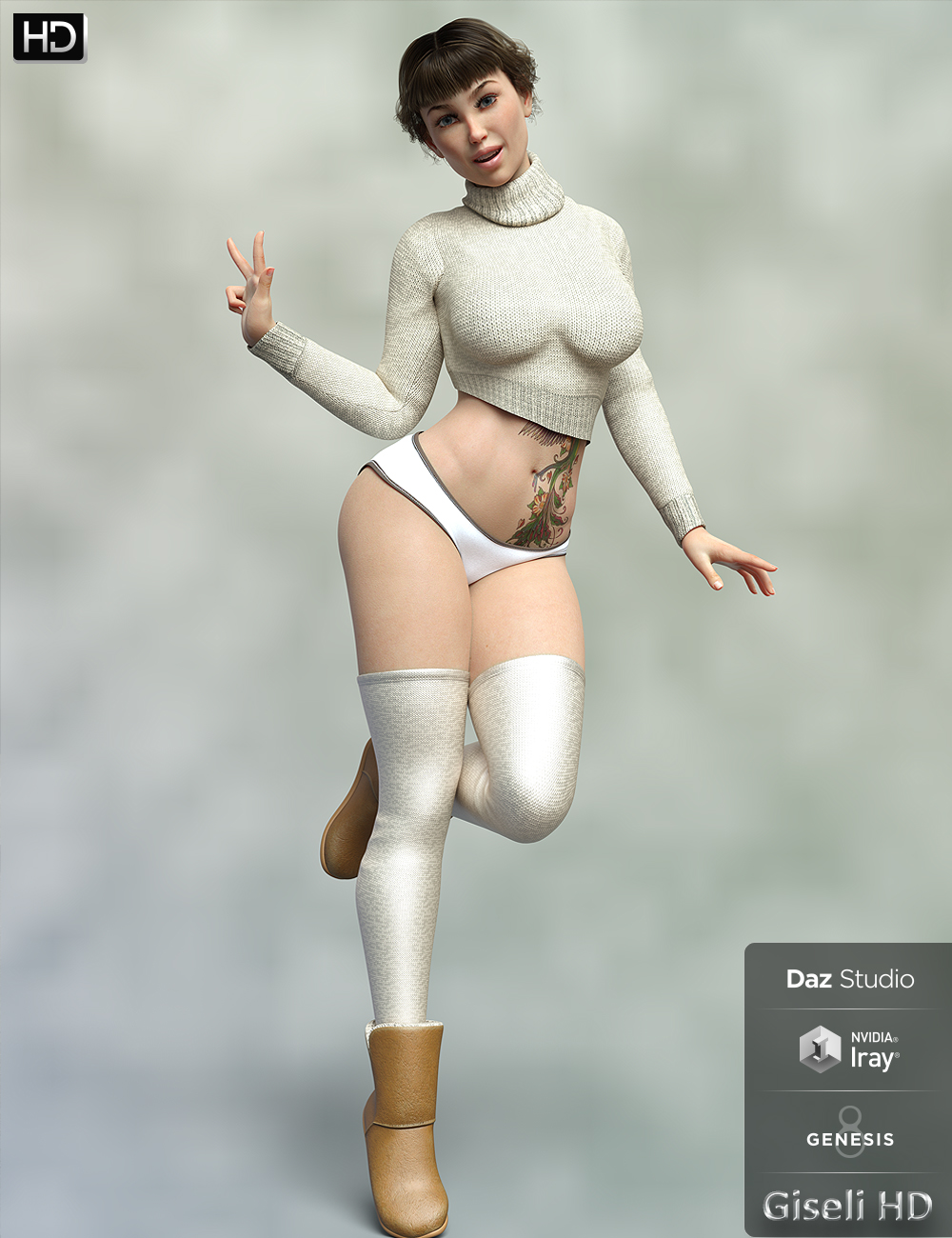 Giseli HD for Genesis 8 Female by: , 3D Models by Daz 3D