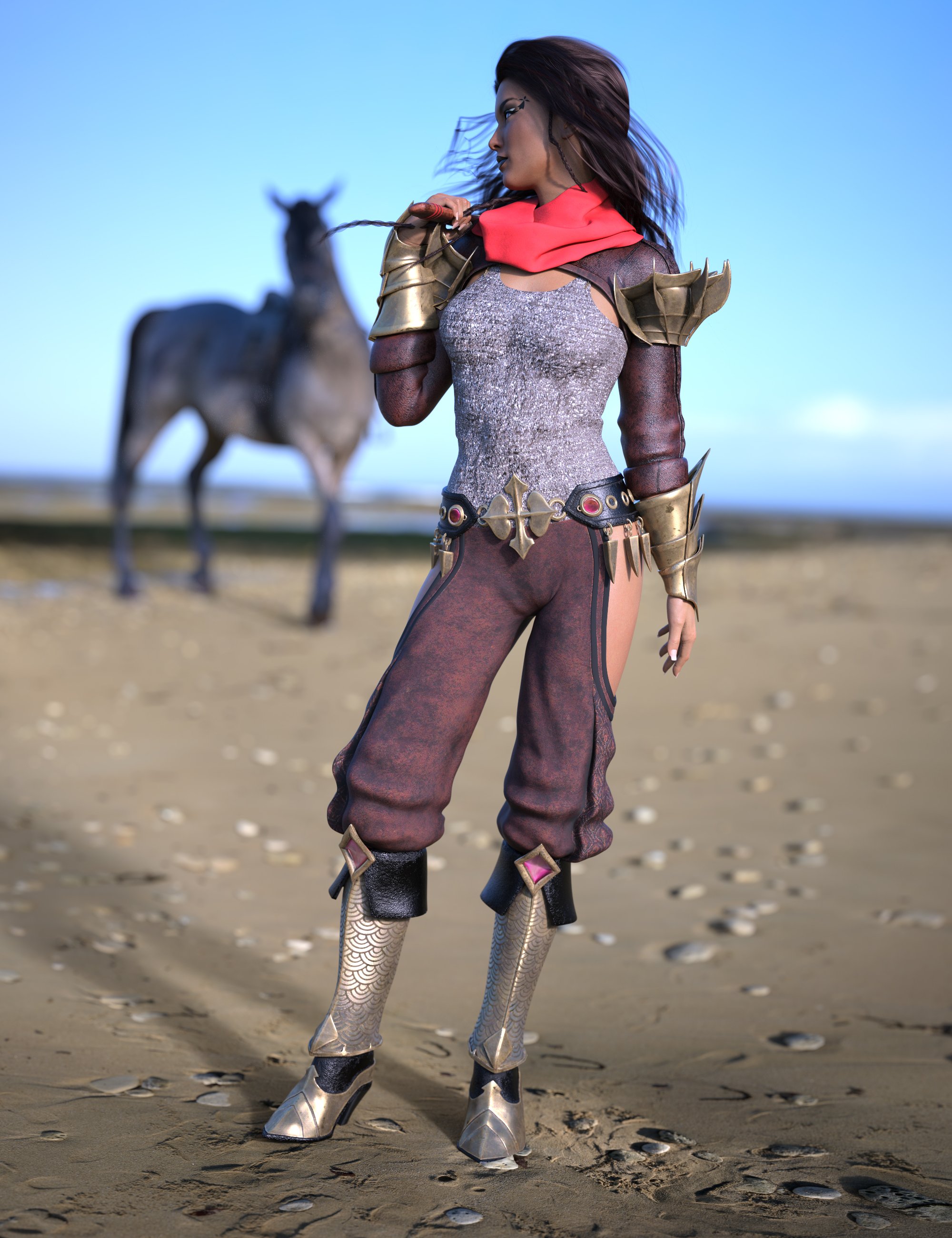 Eastern Warrior for Genesis 8 Female(s) by: Bluebird 3dMoonscape GraphicsRavenhairSade, 3D Models by Daz 3D