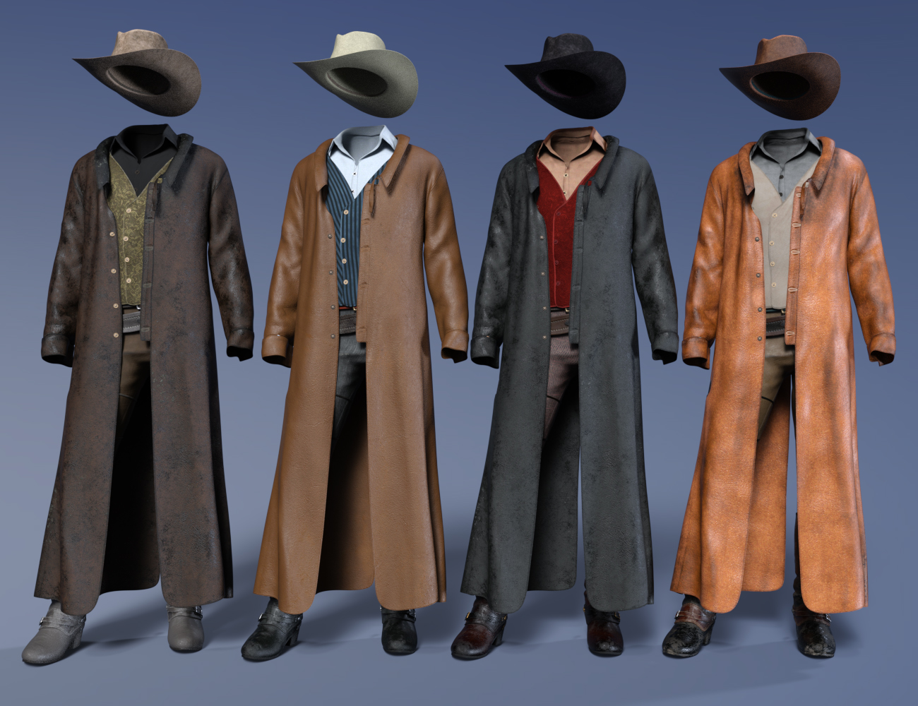 dForce Gunslinger Outfit Textures by: Moonscape GraphicsSade, 3D Models by Daz 3D