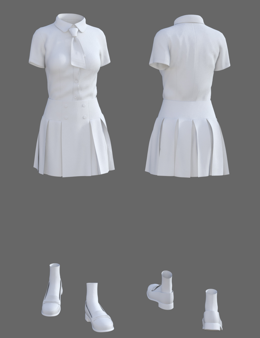 dForce CB School Uniforms for Genesis 8 Female(s) by: Cinnabar, 3D Models by Daz 3D