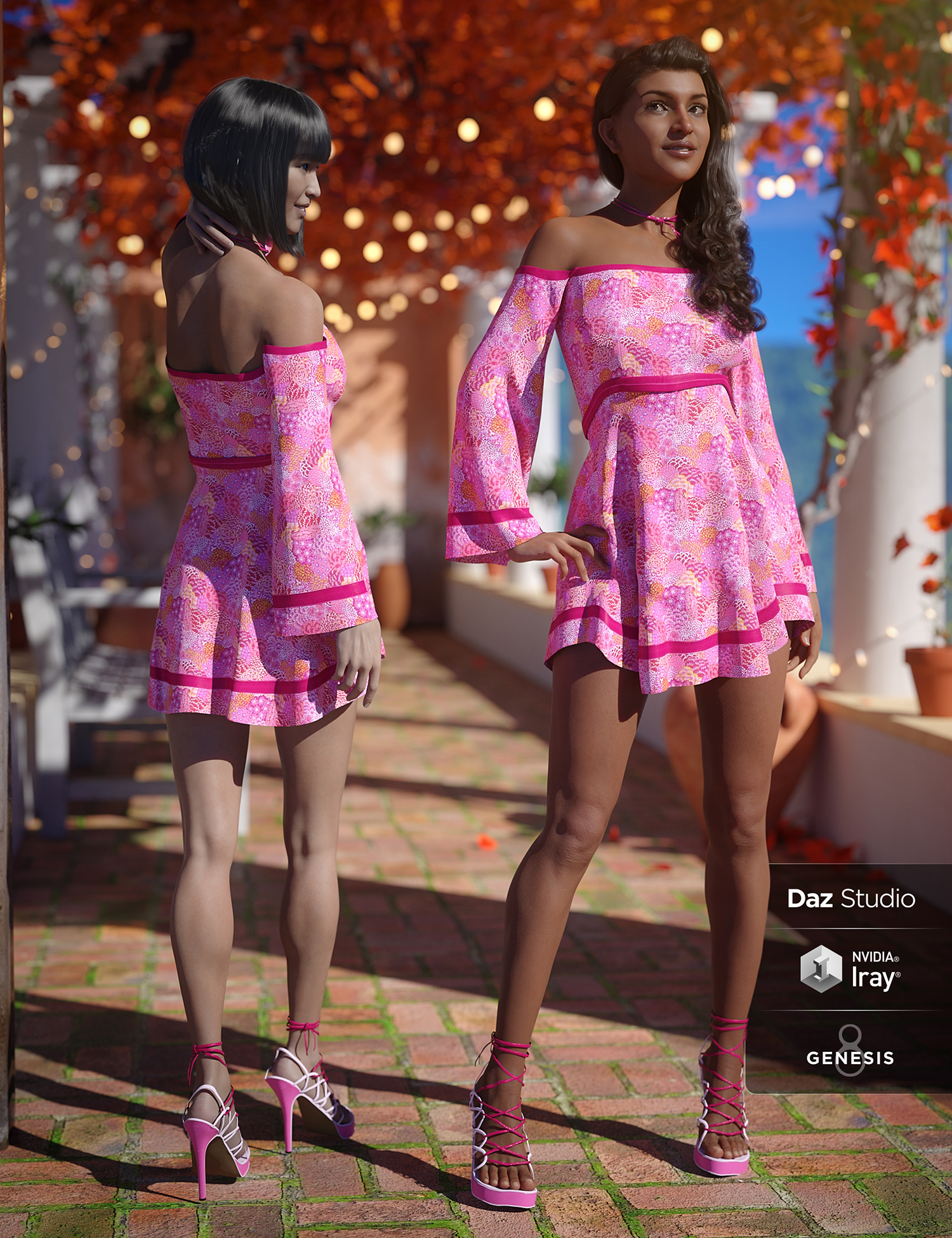 dForce Sugar Dreams Outfit for Genesis 8 Female(s) by: Anna BenjaminBarbara Brundon, 3D Models by Daz 3D