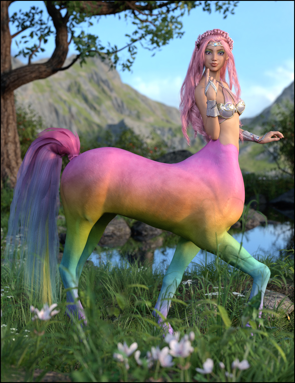 Niji for Genesis 8 Female Centaur by: DemonicaEviliusJessaii, 3D Models by Daz 3D