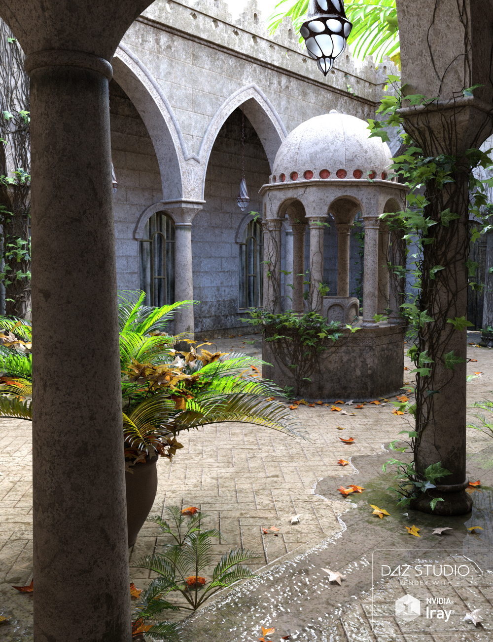 The Forgotten Courtyard by: Merlin Studios, 3D Models by Daz 3D