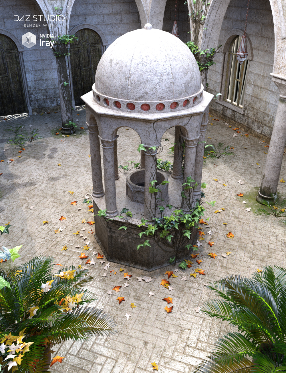 The Forgotten Courtyard by: Merlin Studios, 3D Models by Daz 3D