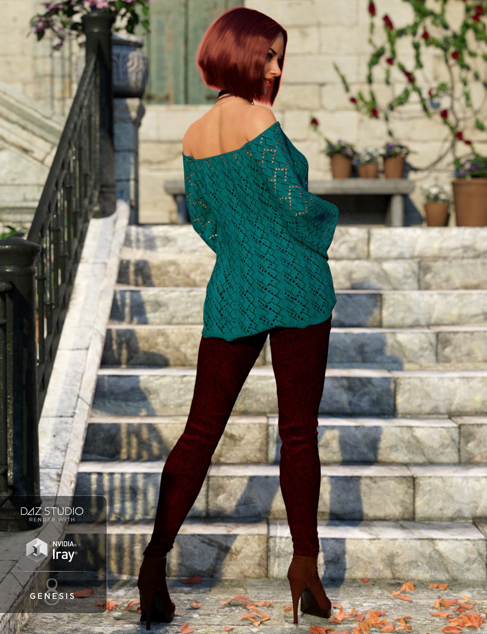 dForce Autumn Bloom Outfit for Genesis 8 Female(s) by: Barbara Brundon, 3D Models by Daz 3D