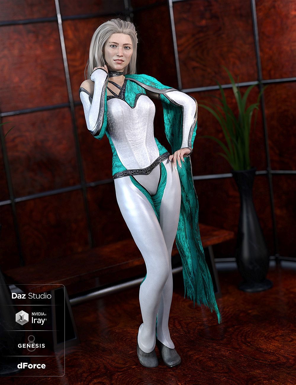 dForce Mosaic Outfit Addon for Genesis 8 Female(s) by: ArkiShox-Design, 3D Models by Daz 3D