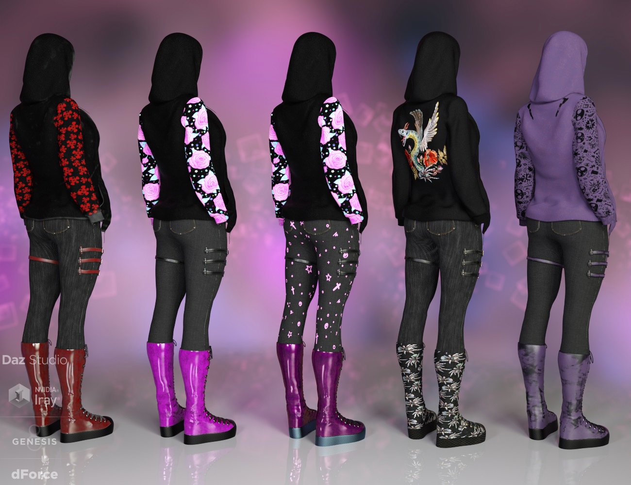 Gothy Punk Outfit Textures Gothy Punk Outfit Textures by: 3D-GHDesignSade, 3D Models by Daz 3D