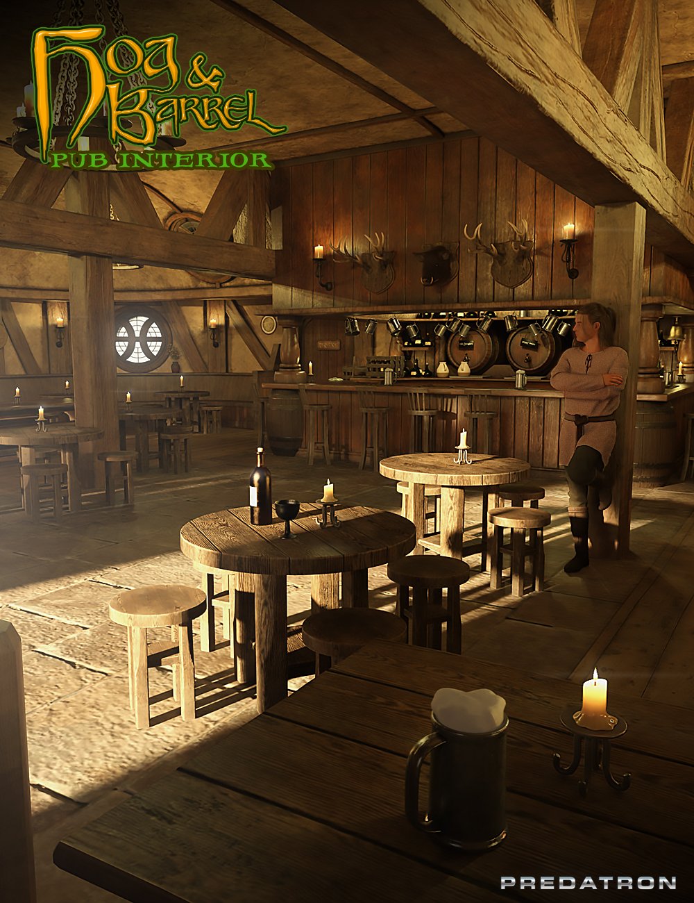 Hog and Barrel Pub Interior by: Predatron, 3D Models by Daz 3D