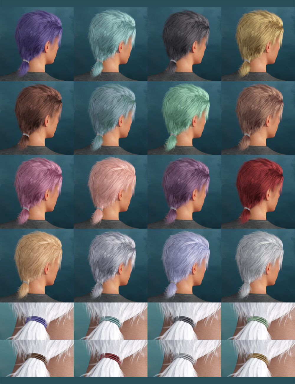 Yuzuru Hair for Genesis 8 Male(s) by: , 3D Models by Daz 3D