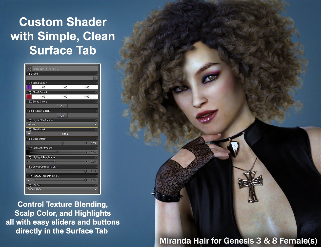 ColorWerks Extreme:  Hair Texture Blending for Iray and dForce Hair by: SloshWerks, 3D Models by Daz 3D