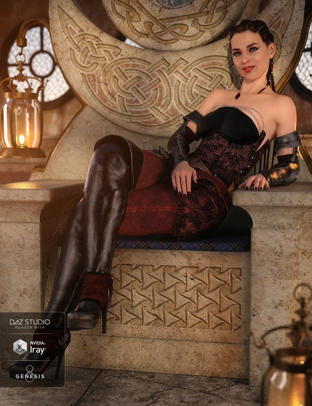 dForce Dark Wolf Outfit Textures by: Moonscape GraphicsSade, 3D Models by Daz 3D