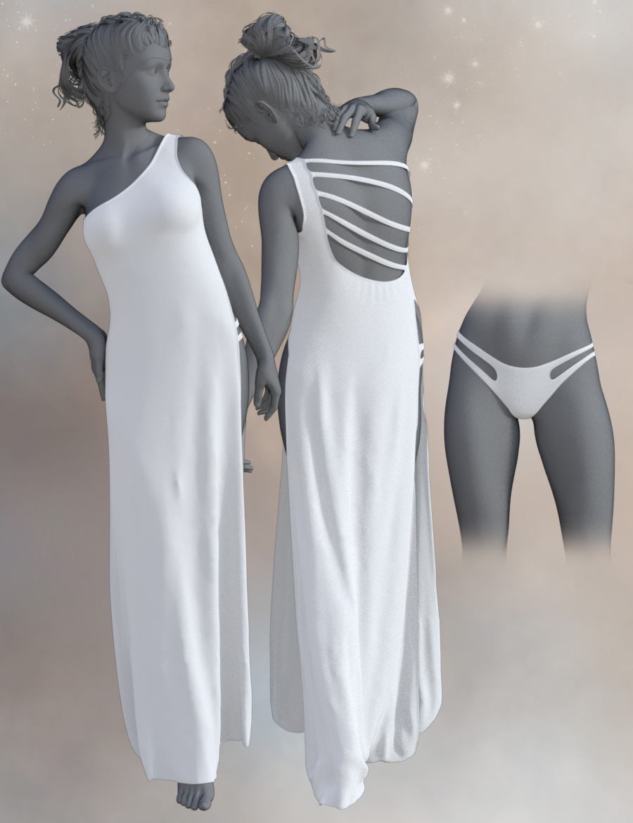 dForce Scarlett Nightgown for Genesis 8 Female(s) by: PandyGirl, 3D Models by Daz 3D