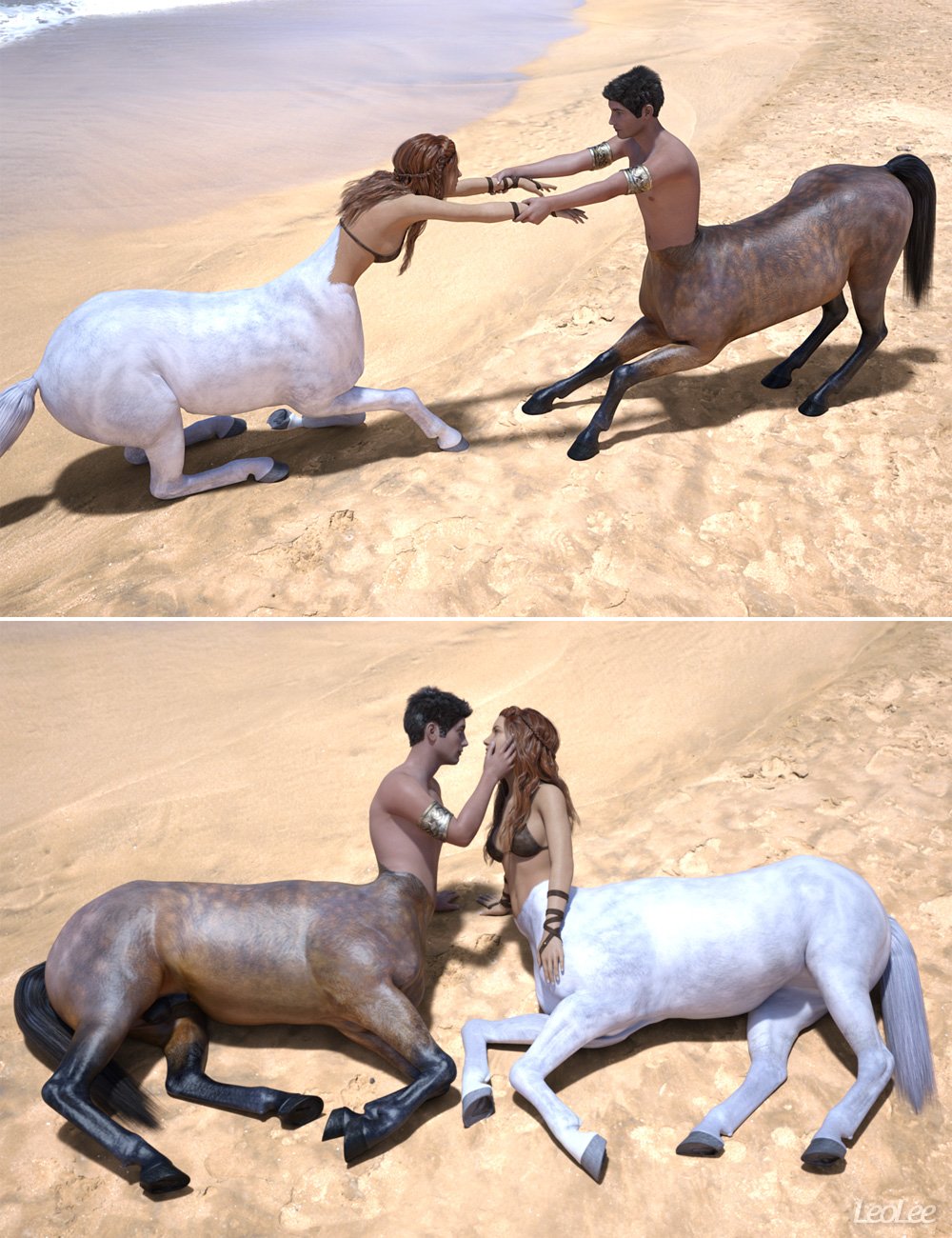Couple Poses for Genesis 8 Centaurs by: Leo Lee, 3D Models by Daz 3D