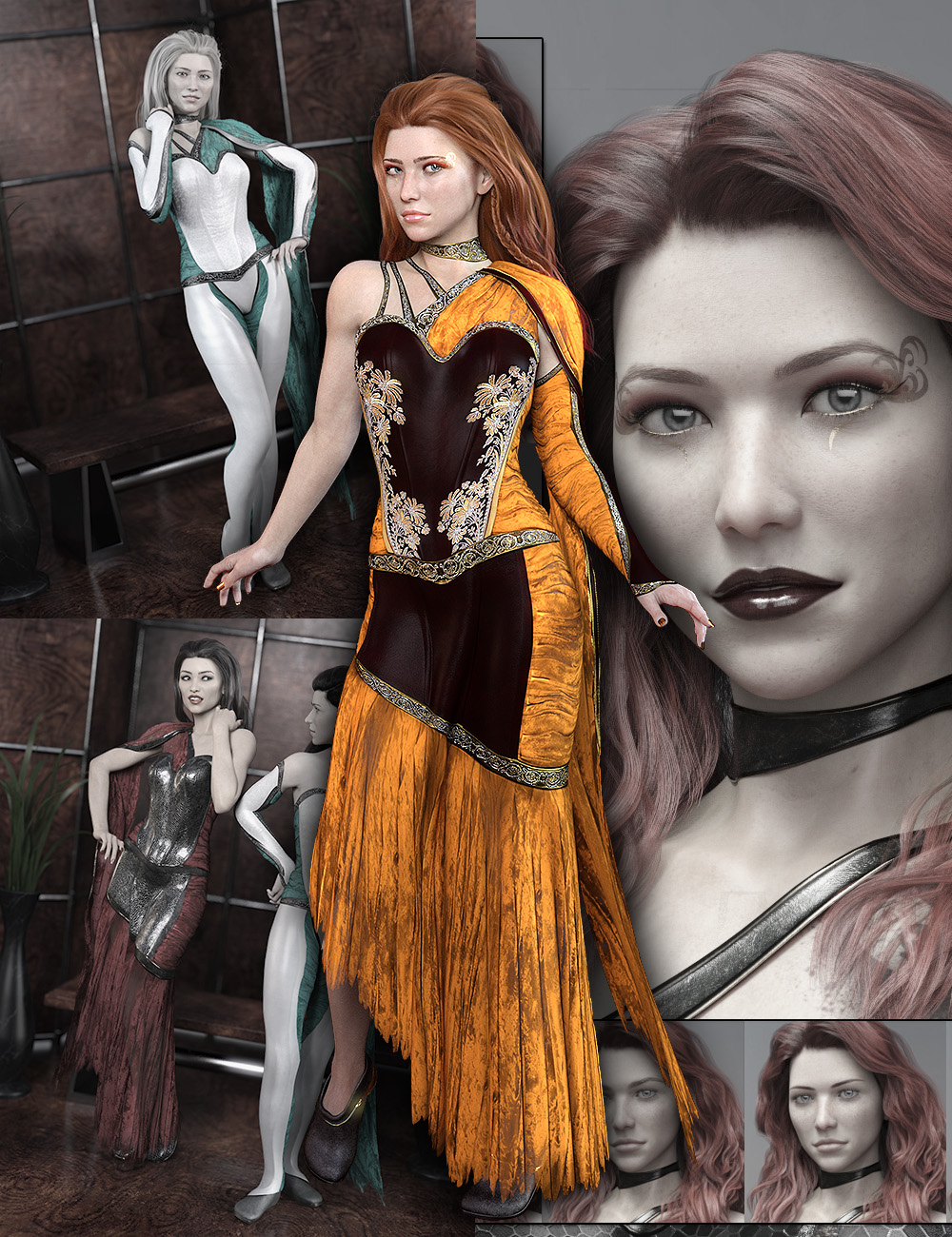 Mosaic Bundle for Genesis 8 Female(s) by: ArkiShox-DesignDarwins Mishap(s), 3D Models by Daz 3D