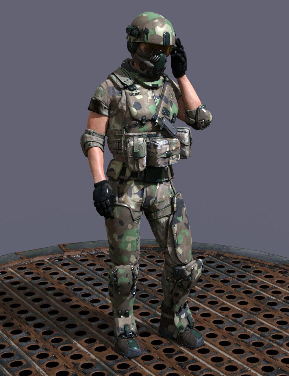 Colonial Forces Add-on for Tactical Assault Outfit for Genesis 8 Male(s) by: DzFire, 3D Models by Daz 3D