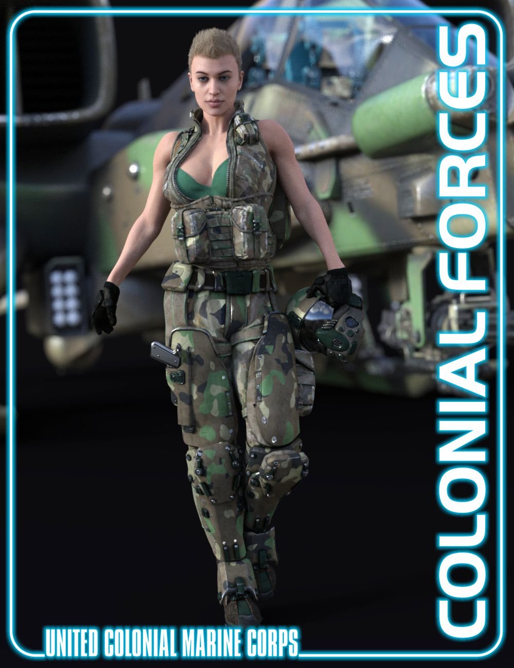 Colonial Forces Add-on for Tactical Assault Outfit for Genesis 8 Female(s) by: DzFire, 3D Models by Daz 3D