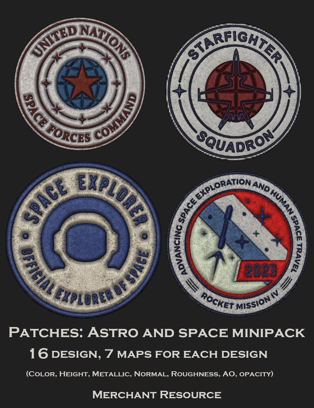 Astro and Military Patch Merchant Resource Astro and Military Patch Merchant Resource by: Moonscape GraphicsSade, 3D Models by Daz 3D