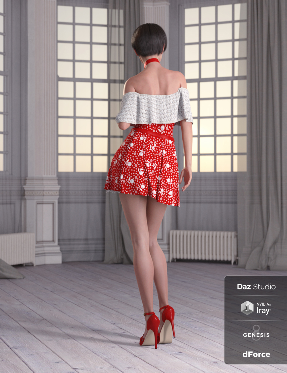 dForce Candy Kisses Outfit for Genesis 8 Female(s) by: Anna BenjaminBarbara Brundon, 3D Models by Daz 3D