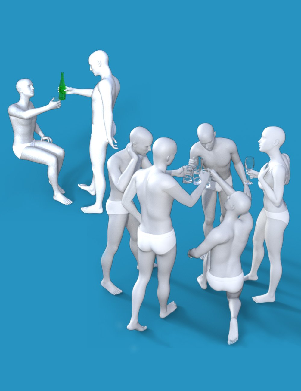Universal Party Poses and Props Universal Party Poses and Props by: dobit, 3D Models by Daz 3D