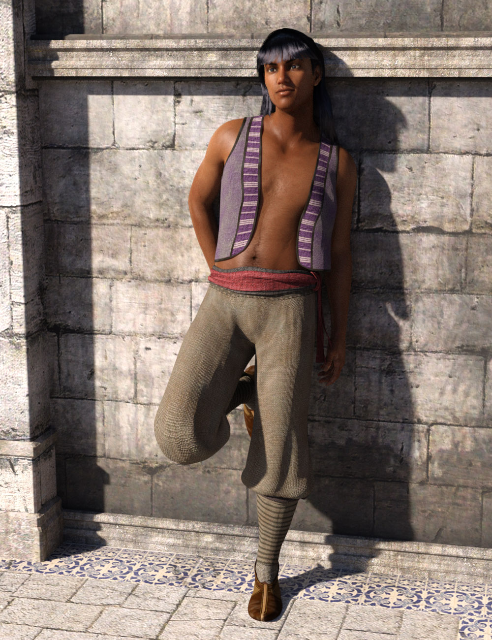 Ali Baba dForce Clothing and Hair for Genesis 8 Male(s) by: MABWillDupre, 3D Models by Daz 3D