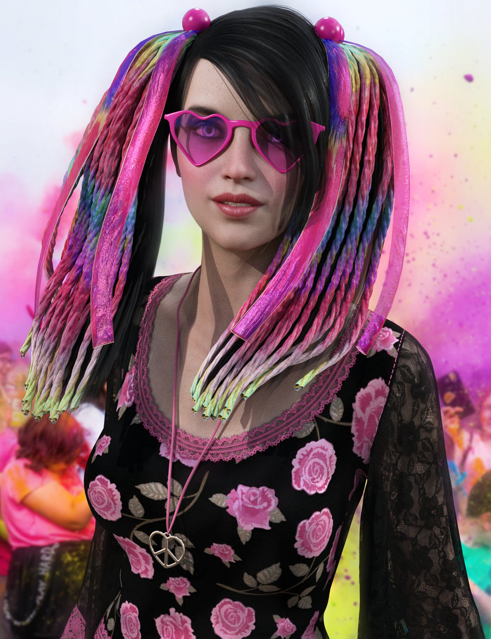 Raver Hair for Genesis 8 Females by: Propschick, 3D Models by Daz 3D