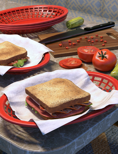 ARK Modern Food Pack I - Sandwiches by: E-Arkham, 3D Models by Daz 3D