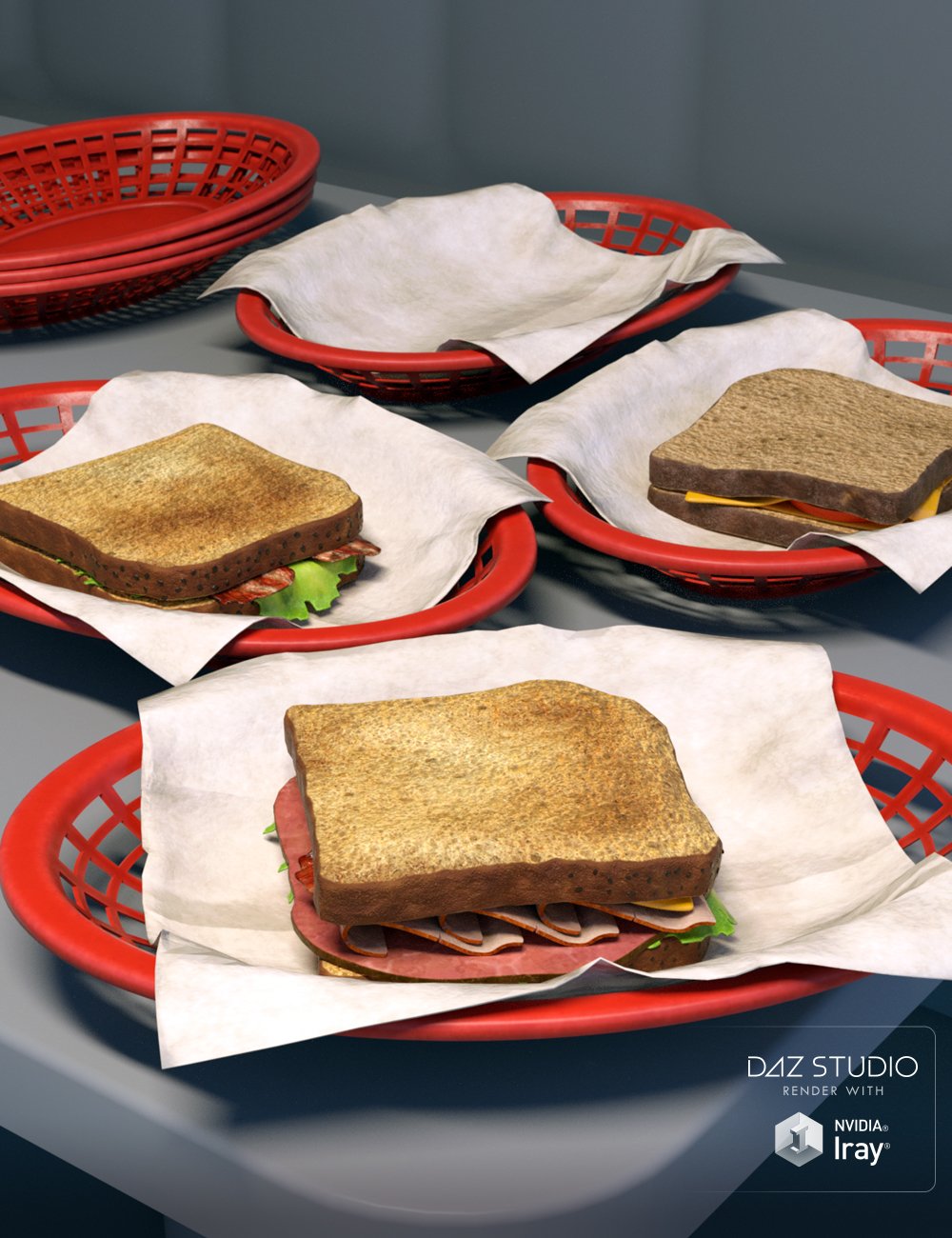 ARK Modern Food Pack I - Sandwiches ARK Modern Food Pack I - Sandwiches by: E-Arkham, 3D Models by Daz 3D