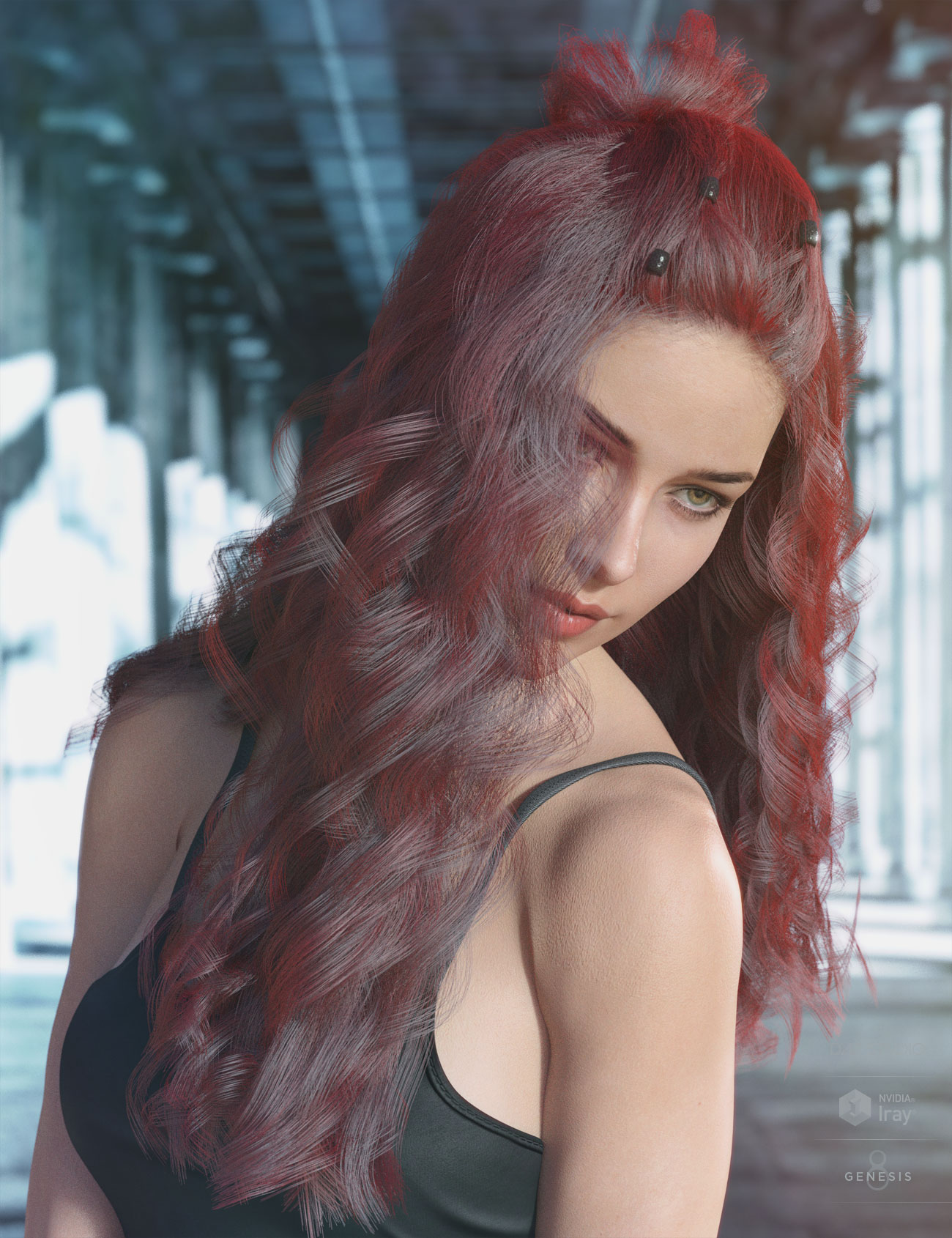 dForce Faye Hair for Genesis 3 and 8 Female(s) by: AprilYSH, 3D Models by Daz 3D