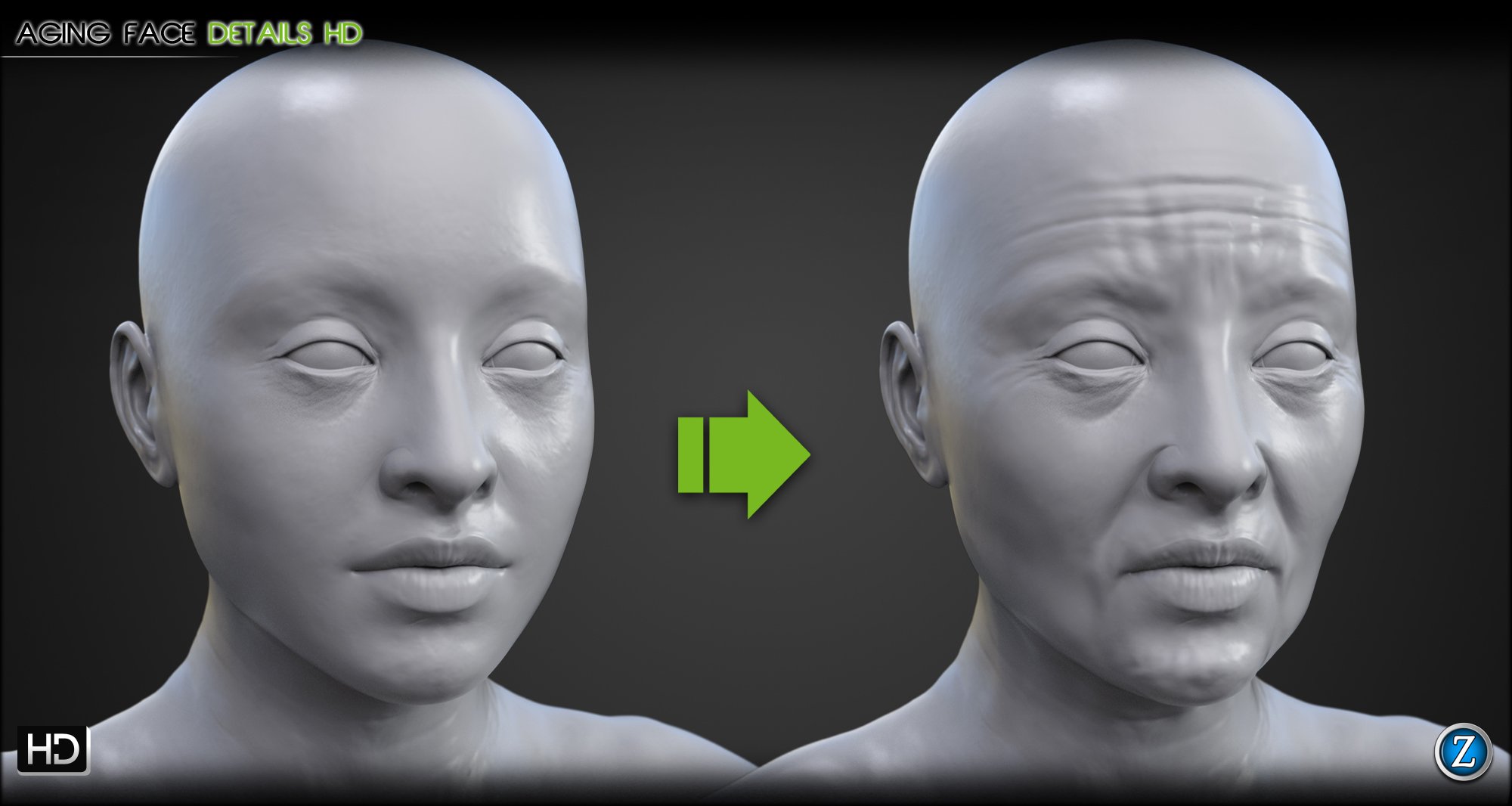 Aging Face Details Hd For Genesis 3 And 8 Female(s) 