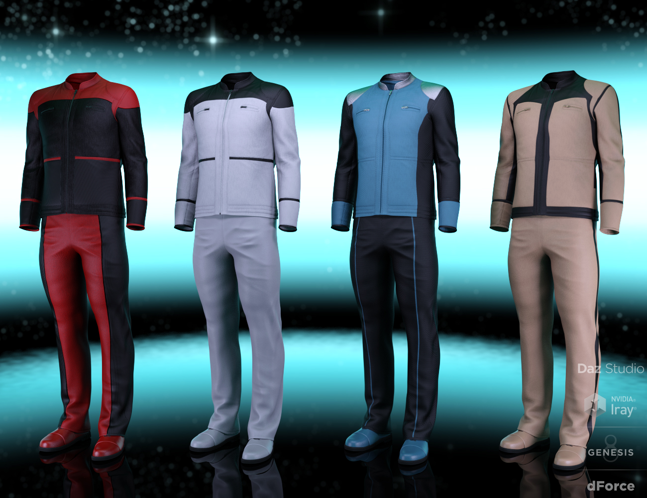 dForce Bridge Officer Outfit Textures by: DestinysGarden, 3D Models by Daz 3D
