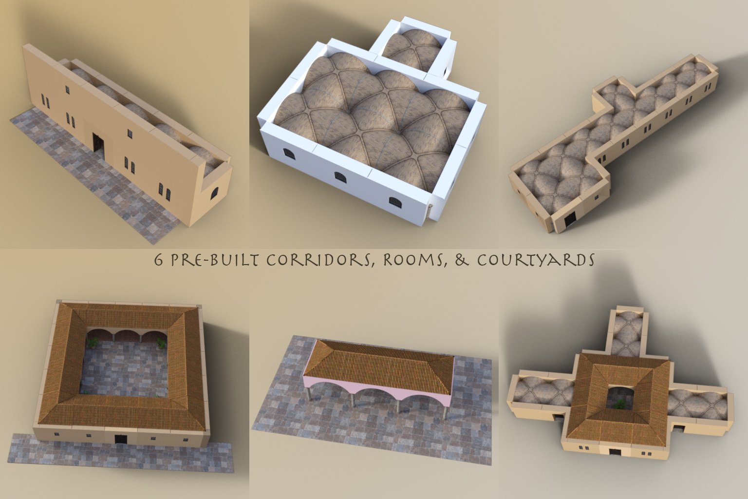 Modular Moroccan Building Set by: TangoAlpha, 3D Models by Daz 3D
