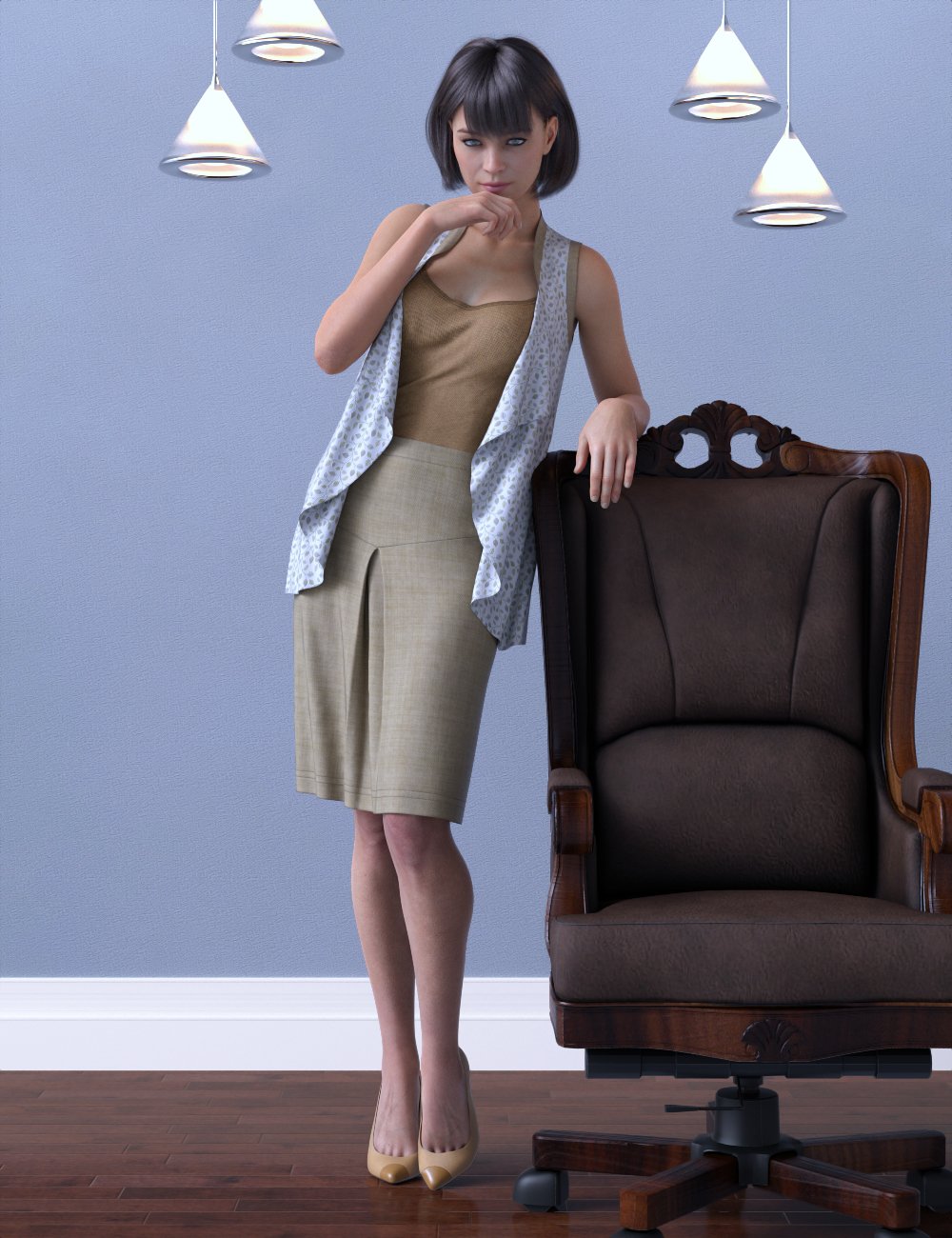 dForce Shrug Style Outfit for Genesis 8 Female(s) by: Leviathan, 3D Models by Daz 3D