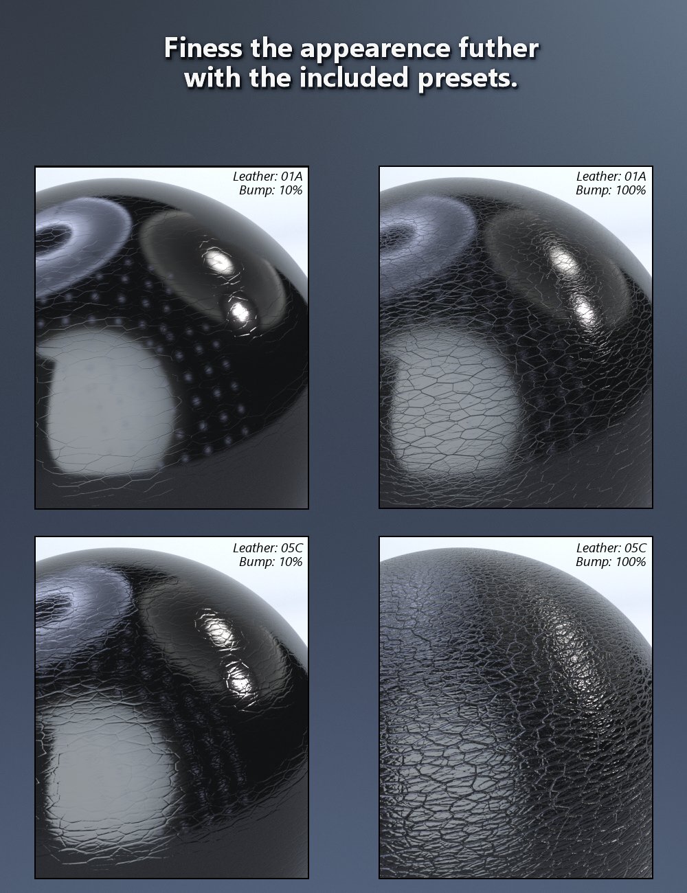 MMX Leather Shaders for Iray by: Mattymanx, 3D Models by Daz 3D