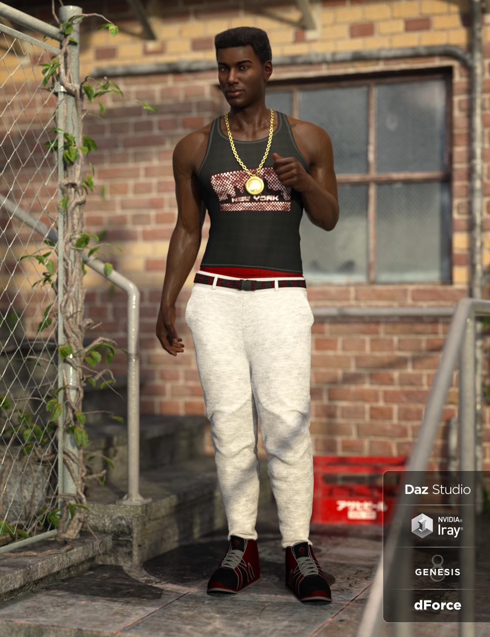 dForce Urban Ace Outfit for Genesis 8 Male(s) by: DirtyFairyNikisatez, 3D Models by Daz 3D