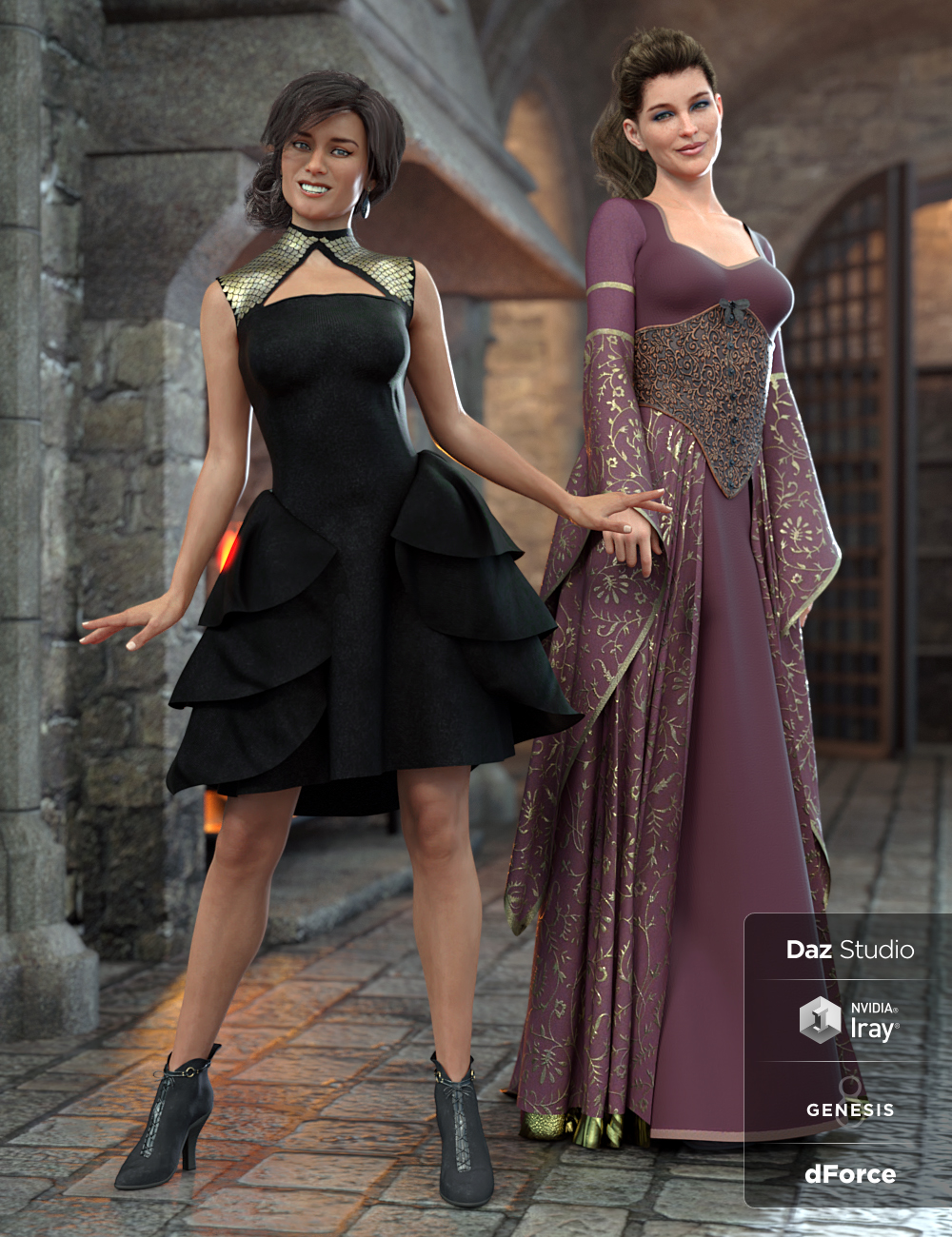 Universal Dress: Fyre by: Moonscape GraphicsSade, 3D Models by Daz 3D