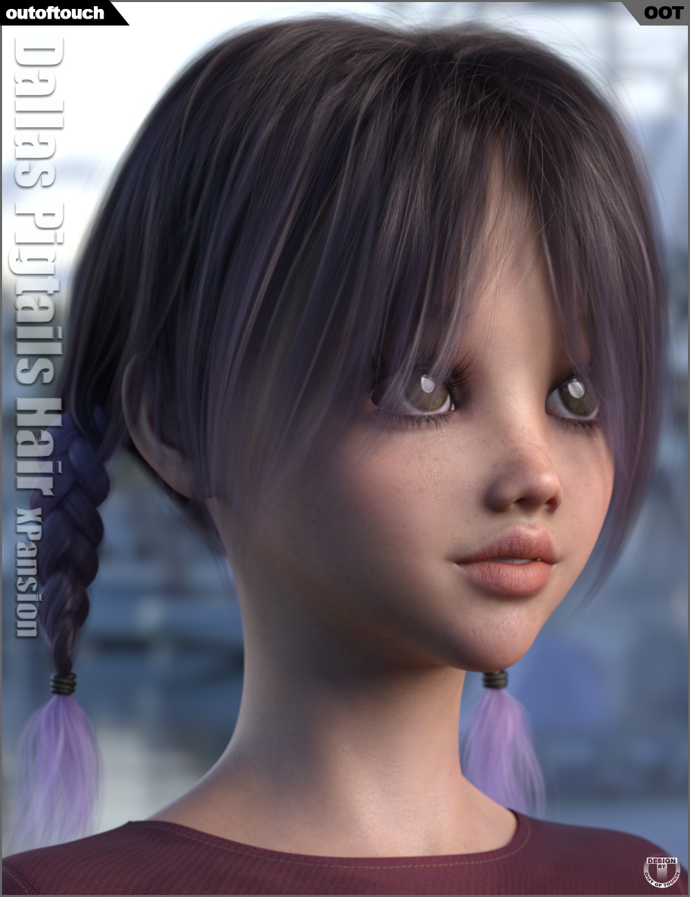 OOT Hairblending 2.0 Texture XPansion for Dallas Pigtails Hair by: outoftouch, 3D Models by Daz 3D