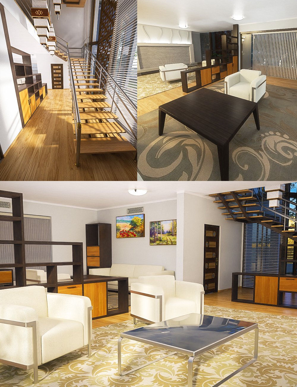 Modern House 2 Props Floor 1 by: petipet, 3D Models by Daz 3D