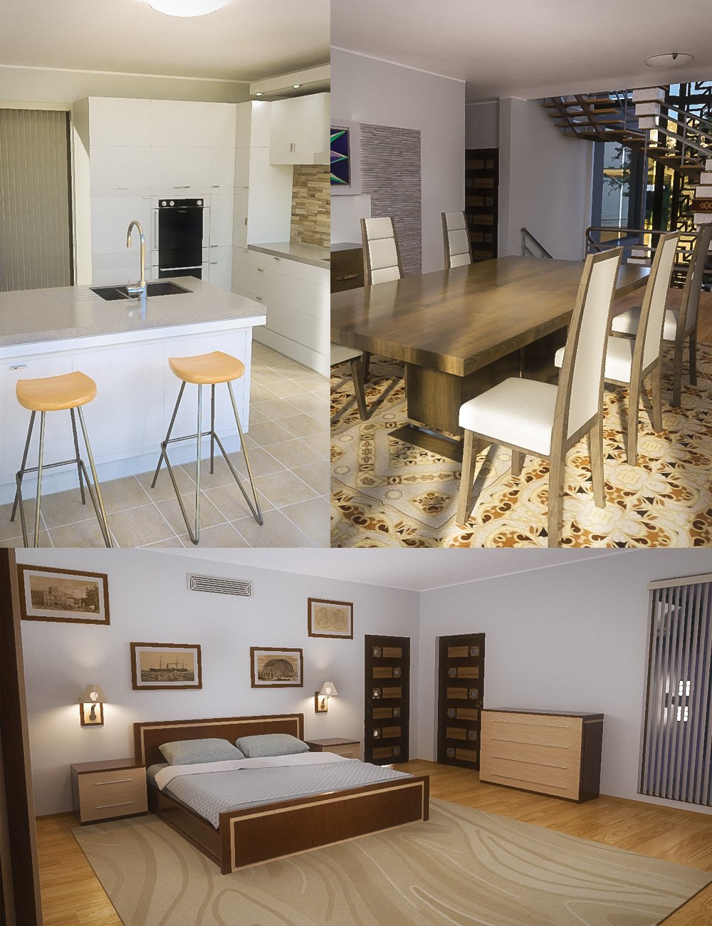 Modern House 2 Props Floor 2 by: petipet, 3D Models by Daz 3D