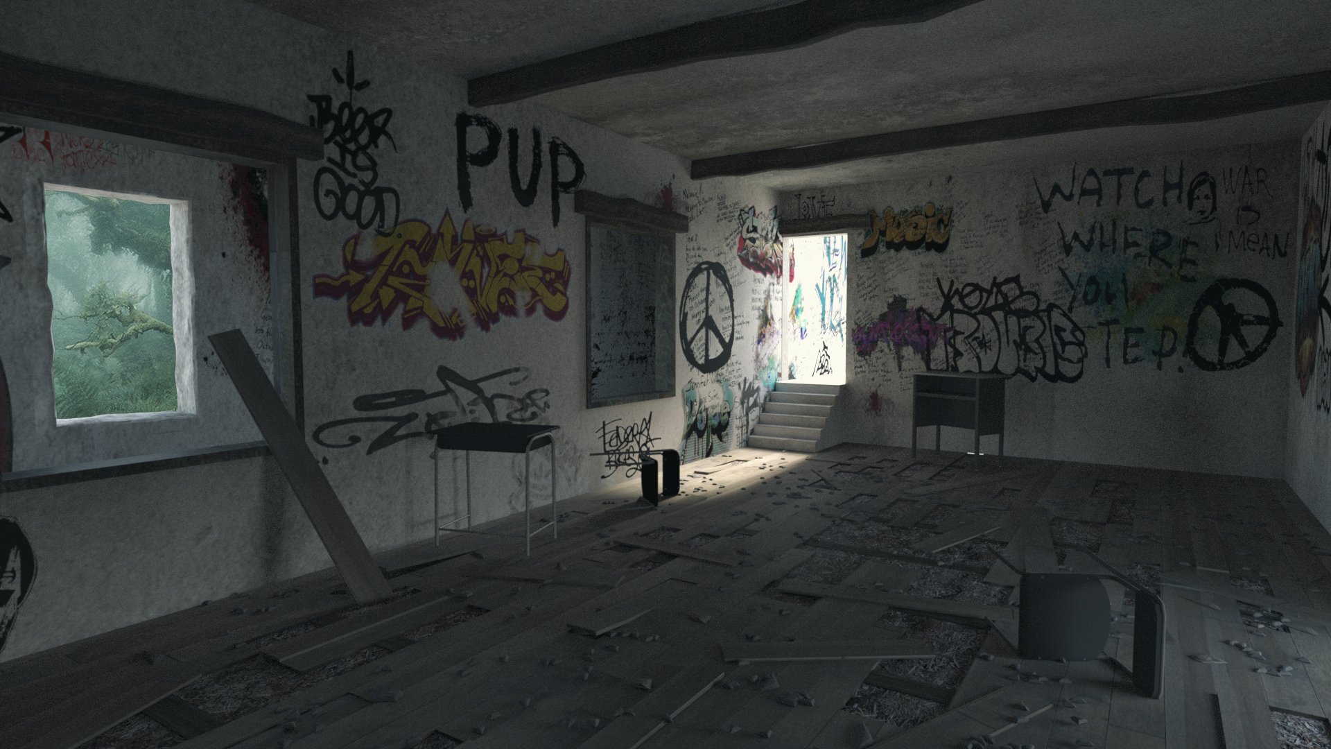 Abandoned School by: PerspectX, 3D Models by Daz 3D