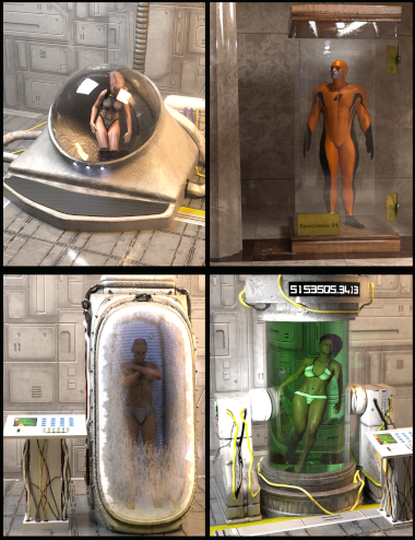 SY Pods Tanks and Human Containers by: Sickleyield, 3D Models by Daz 3D