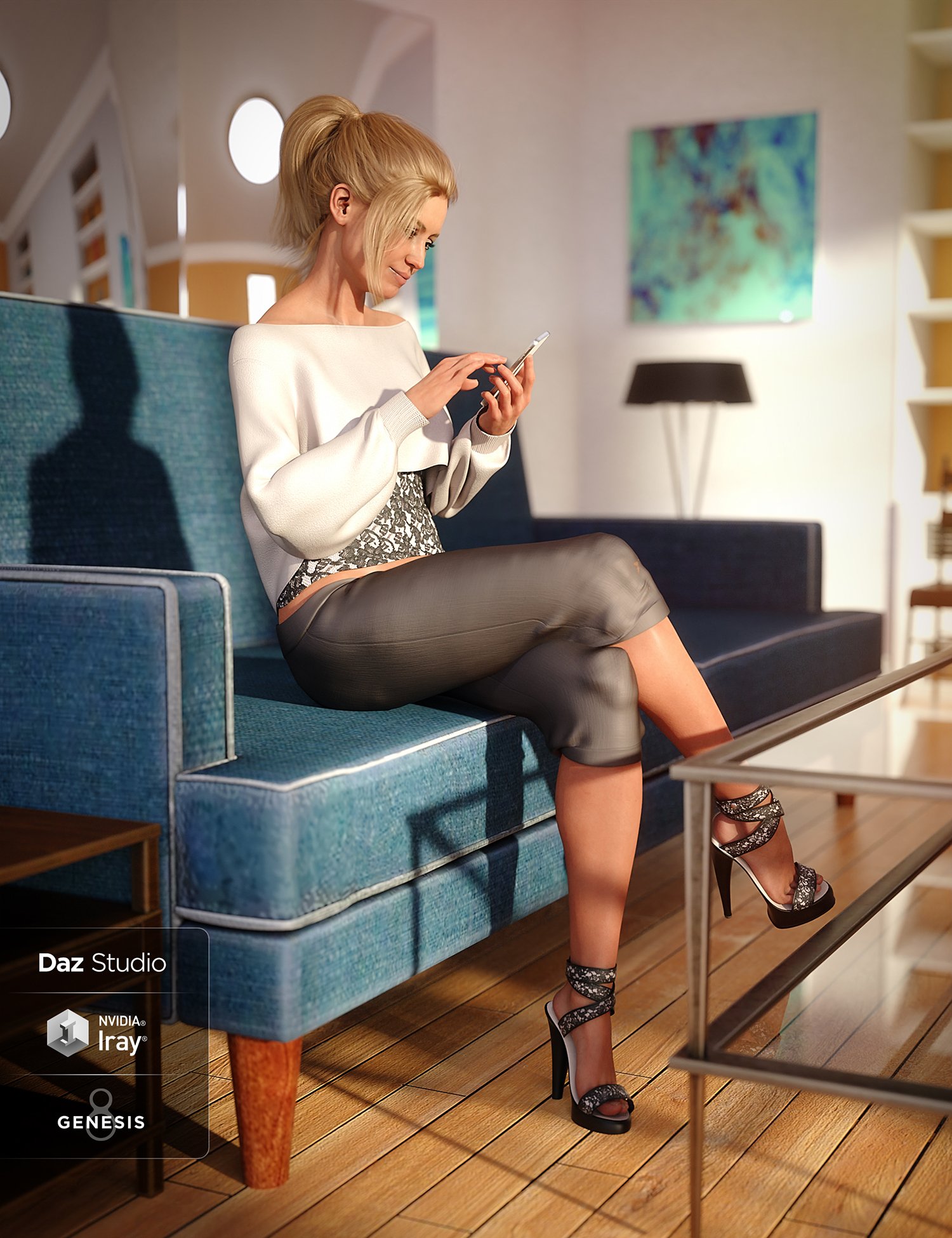 dForce Casual Chic Outfit for Genesis 8 Female(s)