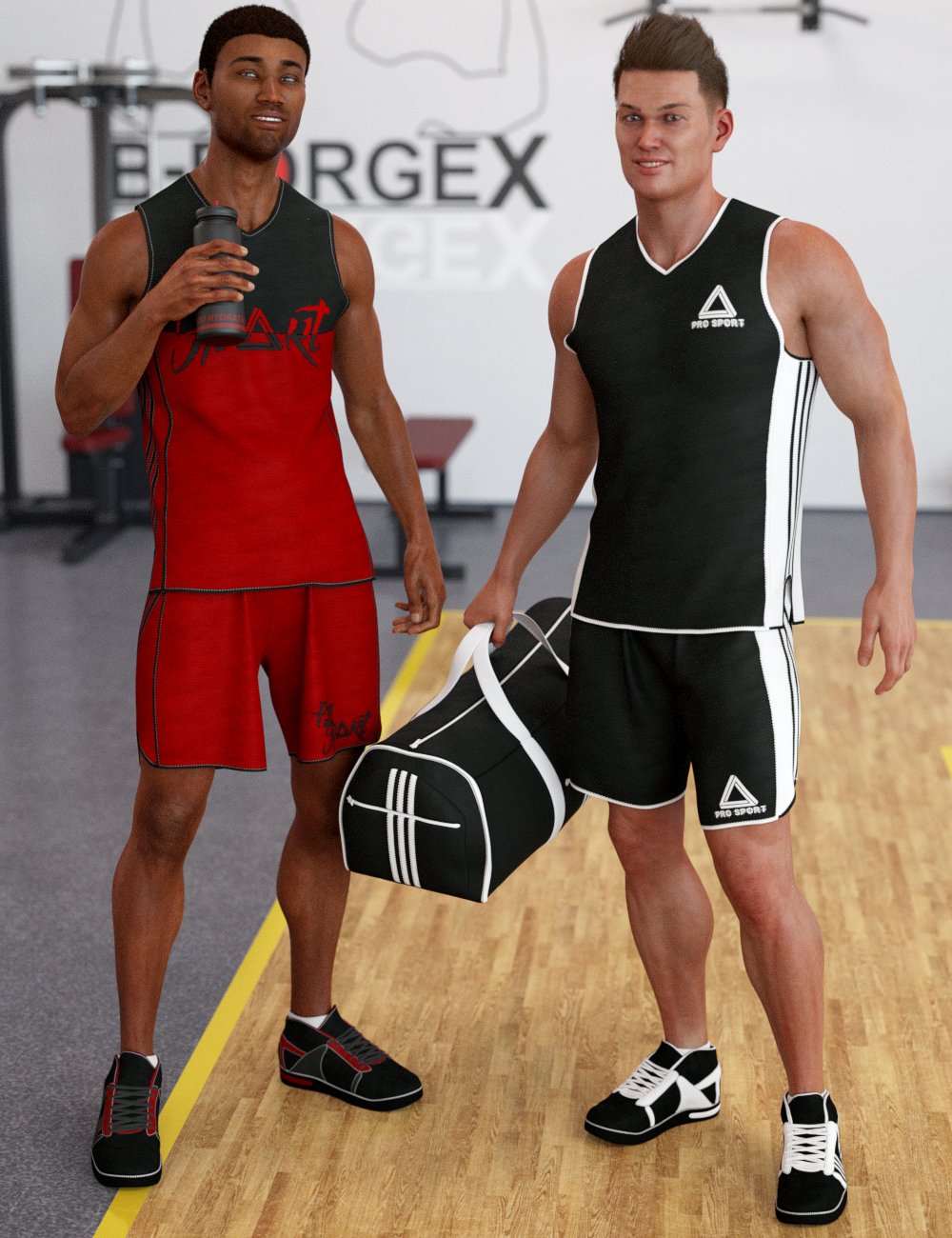 dForce Workout Outfit Textures for Genesis 8 Male(s) by: DirtyFairy, 3D Models by Daz 3D