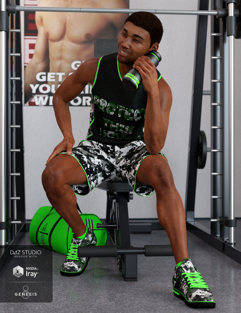 dForce Workout Outfit Textures for Genesis 8 Male(s) by: DirtyFairy, 3D Models by Daz 3D