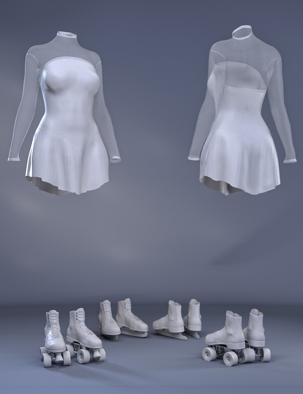 dForce Figure Skater Outfit for Genesis 8 Female(s) by: NikisatezSarsa, 3D Models by Daz 3D