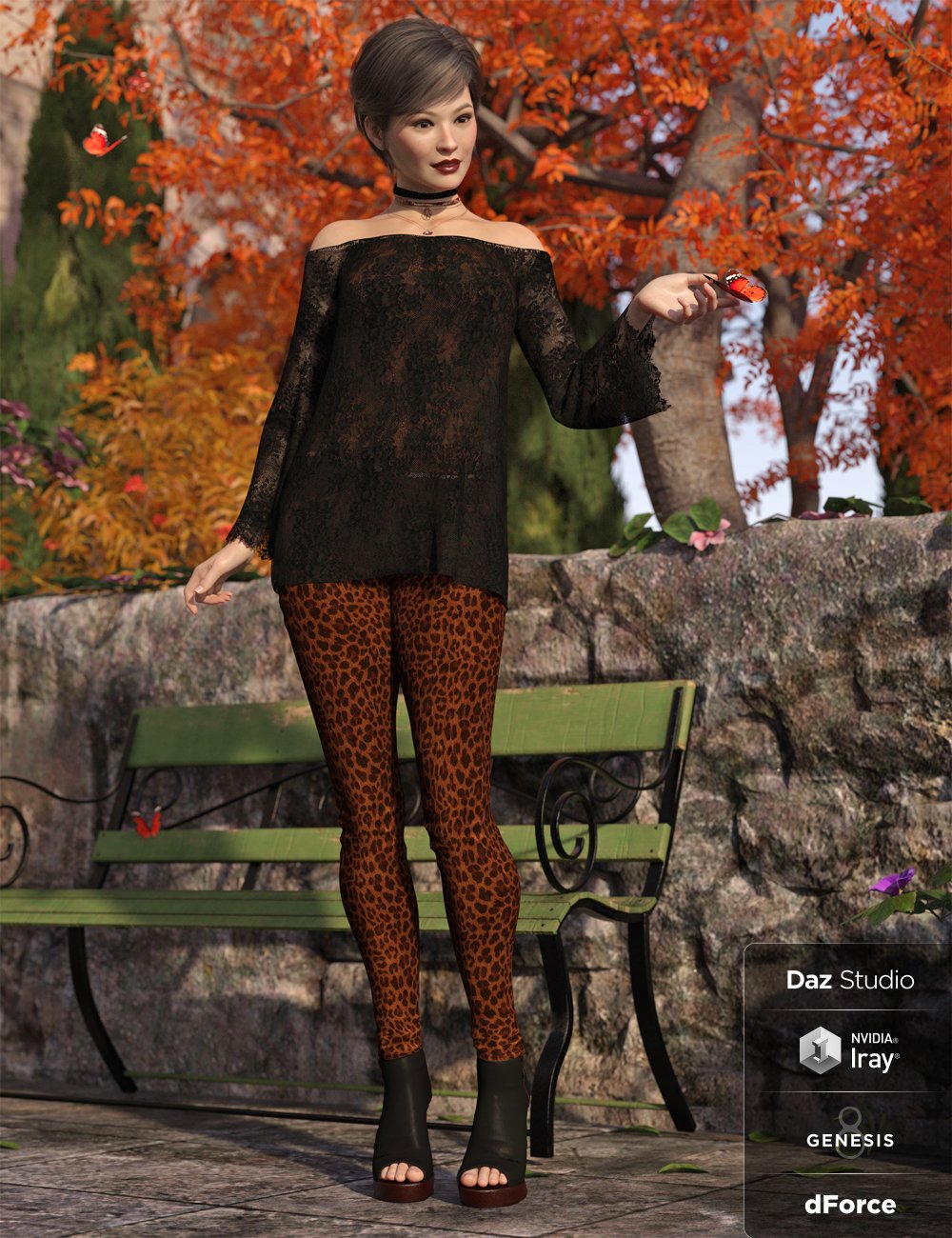 dForce Autumn Bloom Textures by: Anna Benjamin, 3D Models by Daz 3D