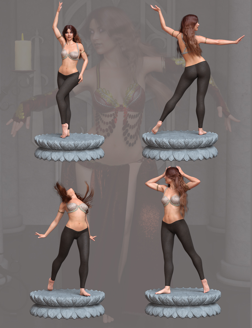 Belly Dancer Poses for Genesis 8 Female by: Ensary, 3D Models by Daz 3D