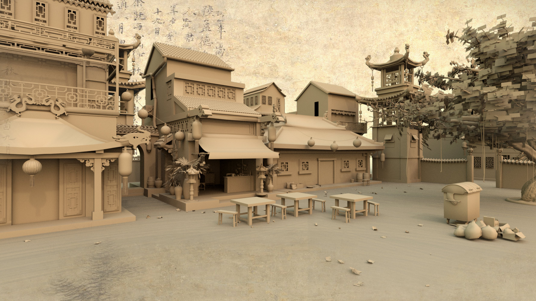China Houses by: Ansiko, 3D Models by Daz 3D